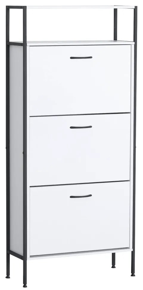 Botník TREDIS, 3 poschodia, biela