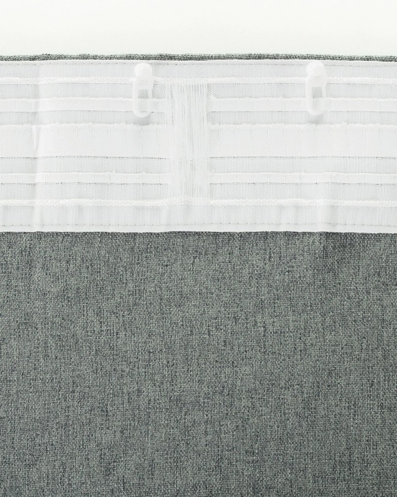 Záves BASIC s navliekacou riasiacou páskou 140x300 cm sivý denim 1 ks.