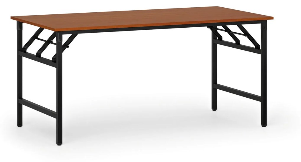 Konferenčný stôl FAST READY s čiernou podnožou, 1600 x 800 x 750 mm, čerešňa