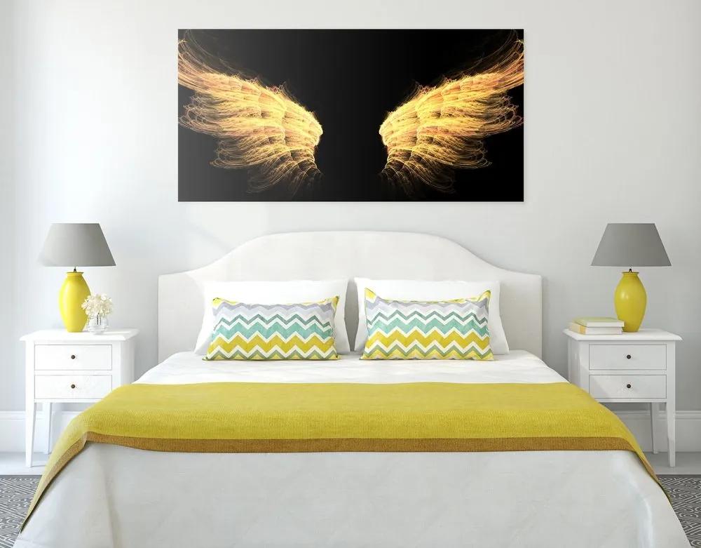 Obraz zlaté anjelské krídla - 120x60