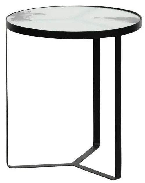 Kovový odkladací stolík so sklenenou doskou BePureHome Fly, ⌀ 45 cm