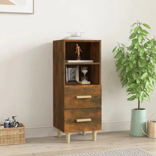 vidaXL Komoda dymový dub 34,5x34x90 cm spracované drevo-