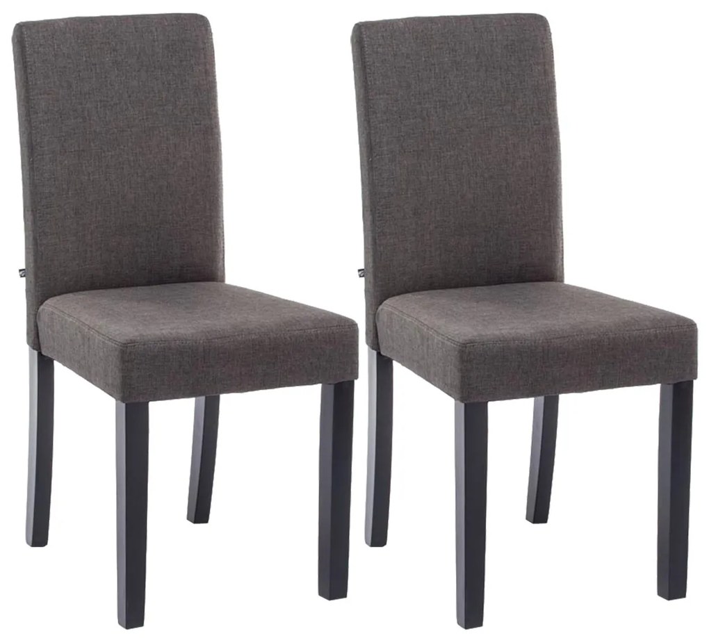 Jedálenská stolička Inn (SET 2 ks) - látka, nohy čierne - Tmavo sivá