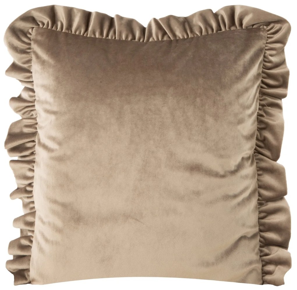 DEKORAČNÁ OBLIEČKA NA VANKÚŠ VELVET25 45X45 CM TMAVOBÉŽOVÁ