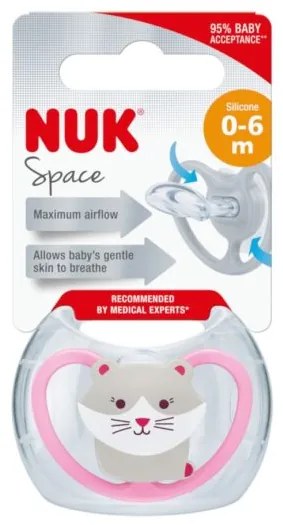 NUK Cumlík Space NUK 0-6m mačička BOX