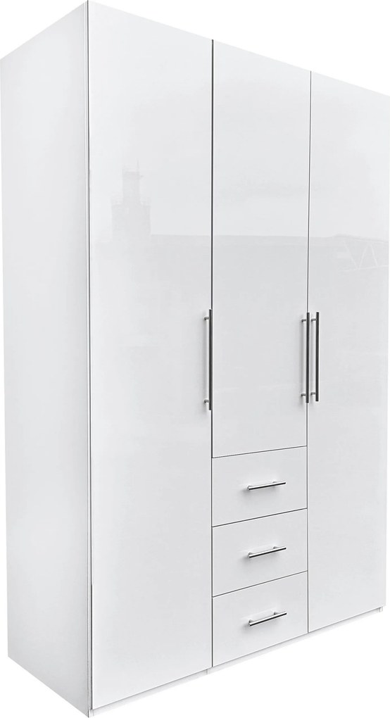 XXXLutz ŠATNÍKOVÁ SKRIŇA, biela, biela s vysokým leskom, 147/219/59 cm P & B - Skrine - 000885000403