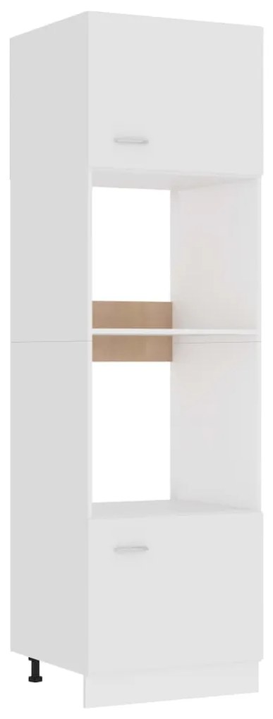 vidaXL Skrinka na mikrovlnku, biela 60x57x207 cm, drevotrieska