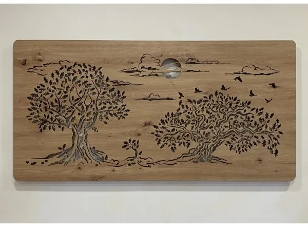 Li-Go 5307/DUB2 - LED stmievateľná nástenná dekorácia LED/24W/230V 120x60 cm dub