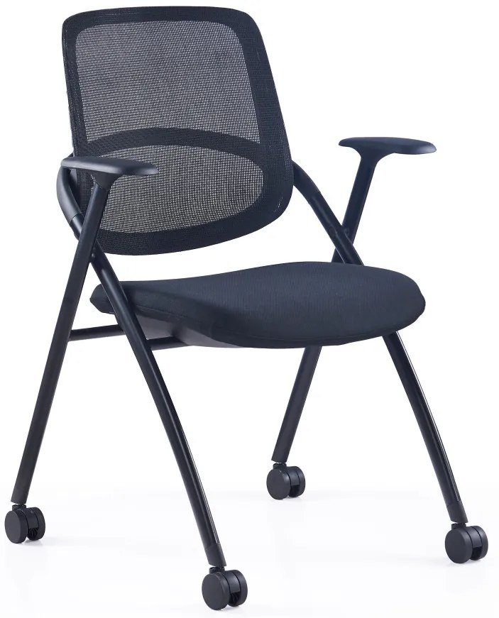 Konferenčná stolička MEET U20 čierna na kolieskách / klzákoch