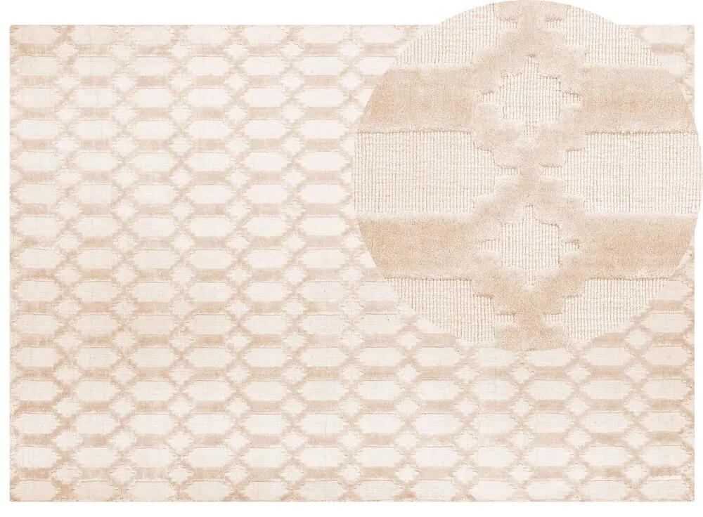 Viskózový koberec 160 x 230 cm béžový CIZRE Beliani
