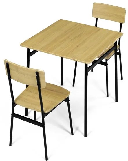 Autronic BONTEC Jedálenský set s 2 stoličkami, 70x70x76cm, mdf, divoký dub, AUT-O2121 OAK Farba: Hnedá