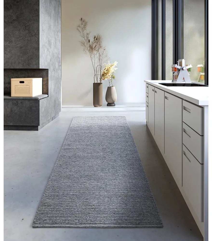 Sivý ručne tkaný vlnený behúň 80x200 cm Francois – Villeroy&amp;Boch