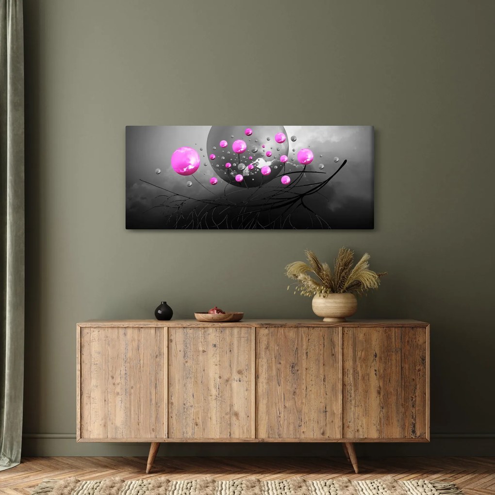 Obraz ružových gulí (120x50 cm)