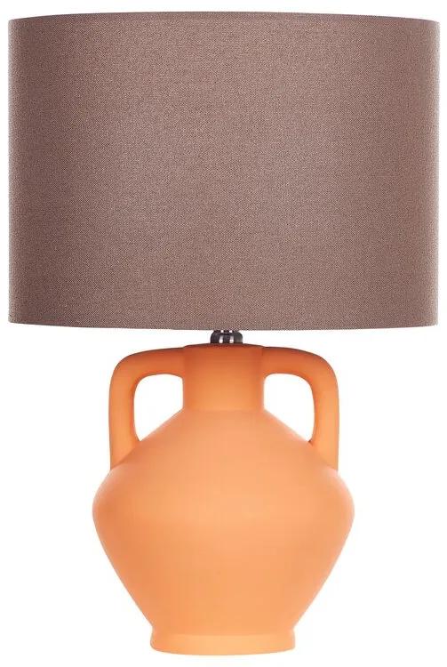 Keramická stolná lampa oranžová LABRADA Beliani