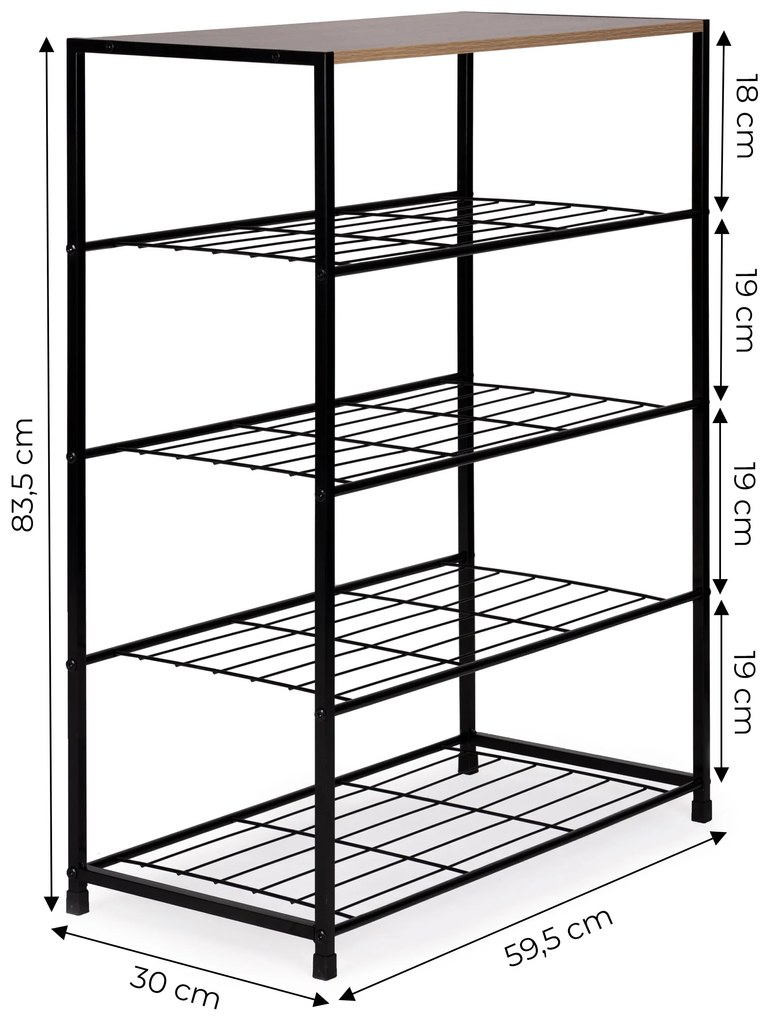 Skrinka na topánky, stojan, polica, drevená LOFT