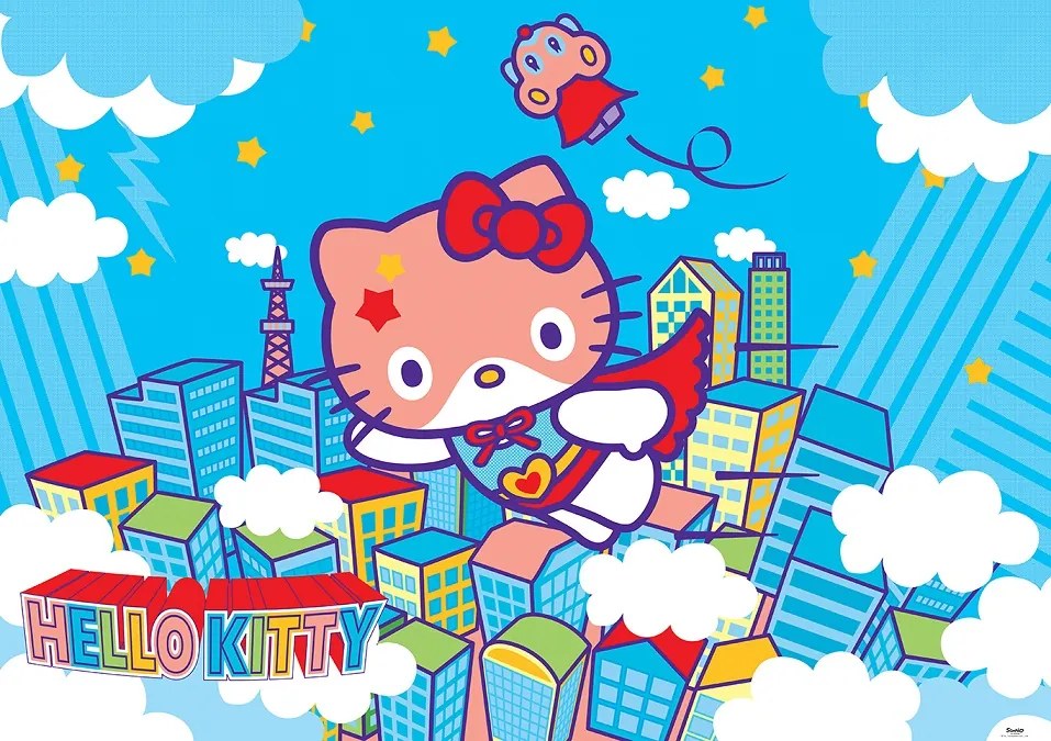 Výpredaj - Detská fototapeta Hello Kitty Hero vlies 208 x 146 cm