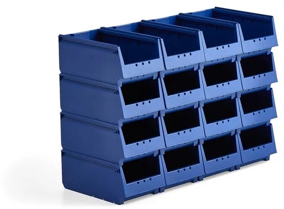 Plastové boxy AJ 9000, séria-73, 350x206x155 mm, 16 ks, modrá
