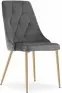 Set 2 stoličiek IMOLA - sivý zamat / nohy vo farbe dreva