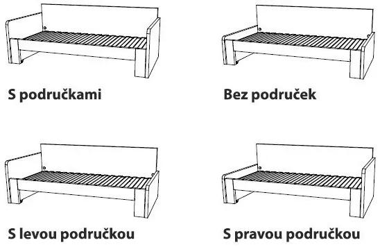 Ahorn DUOVITA 90 x 200 BK laty - rozkladacia posteľ a sedačka 90 x 200 cm pravá - dub čierny, lamino