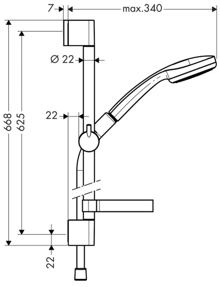 Hansgrohe Croma 100, sprchová súprava Croma 100 Mono, chrómová, HAN-27717000