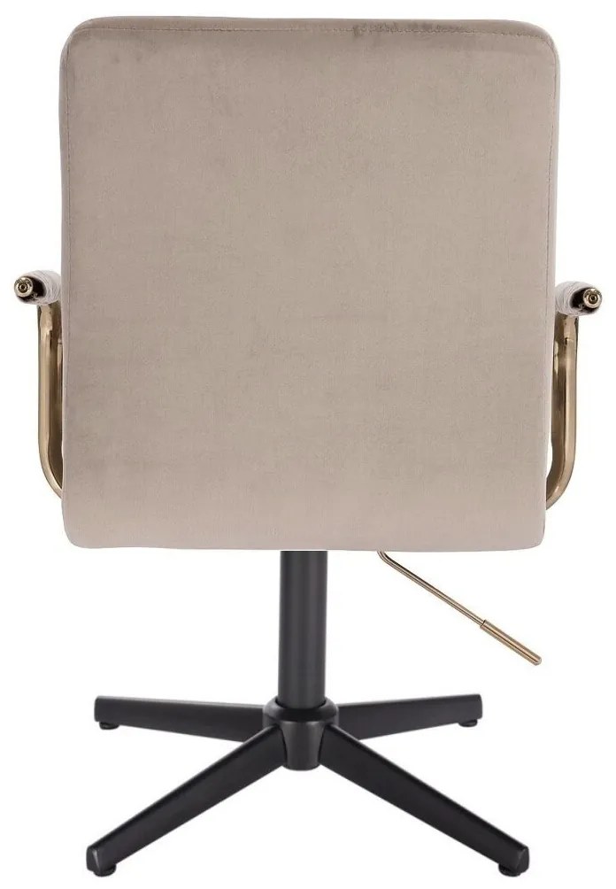 LuxuryForm DESIGN Otočná stolička VERONA GOLD VELUR na čiernom kríži - latte