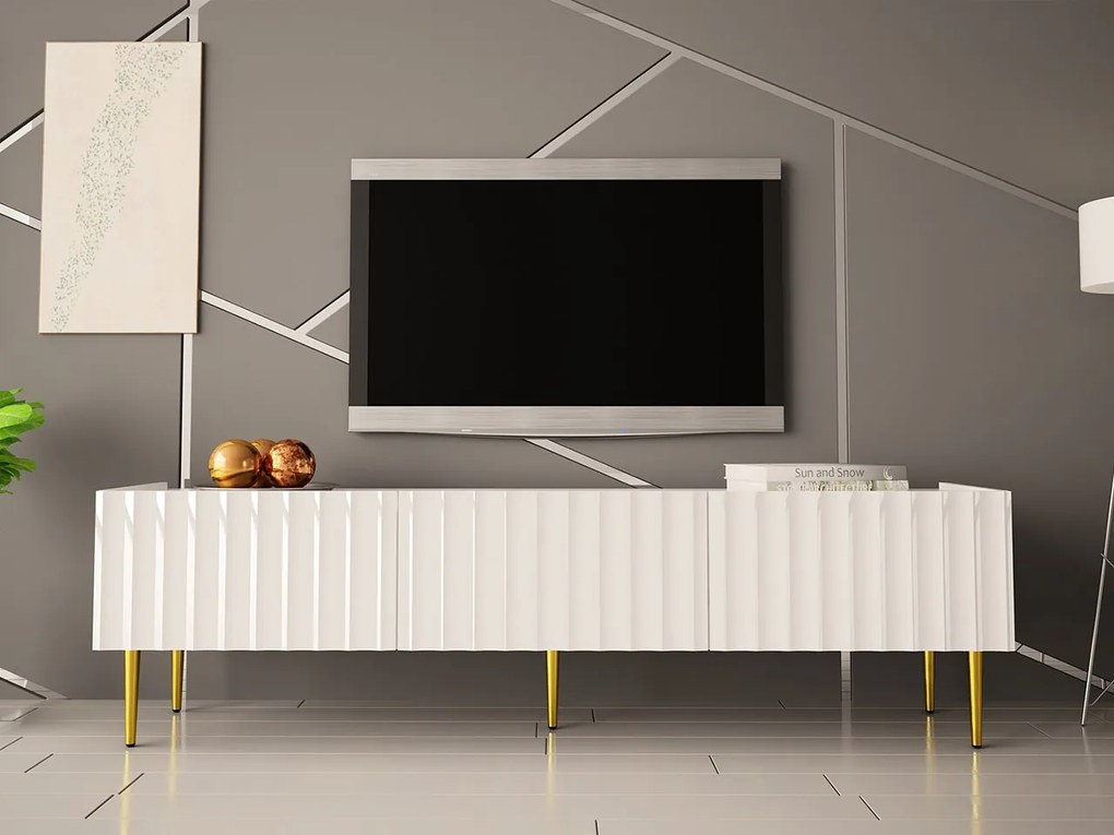 TV stolík 180 Brimono, Farby: čierna / čierny lesk