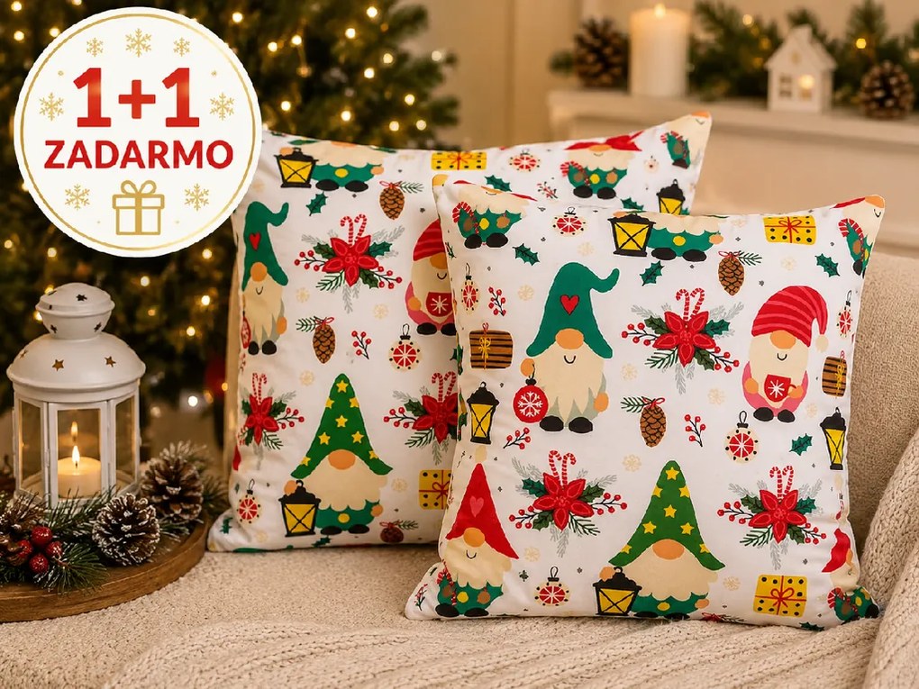 INTERMEDIC SK Obliečka na vankúš Farební škriatkovia 40x40 cm – 1+1 ZADARMO