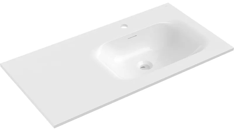 Mexen Vela, umývadlo na zapustenie 91 x 46,5 cm, pravé, biela lesklá, 25239000P