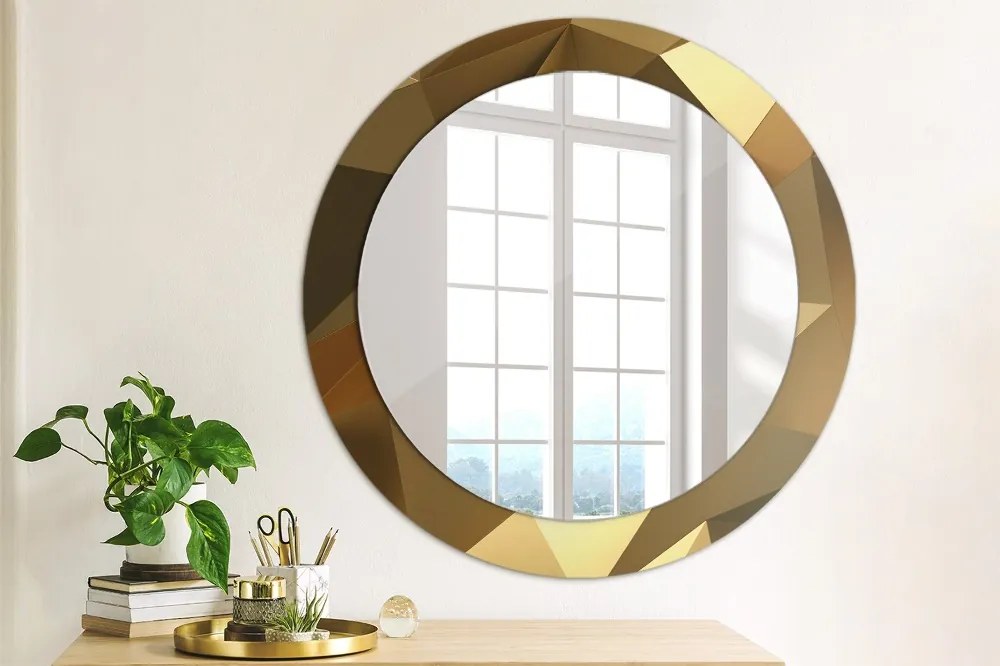 Okrúhle ozdobné zrkadlo Abstrakcia zlata fi 70 cm