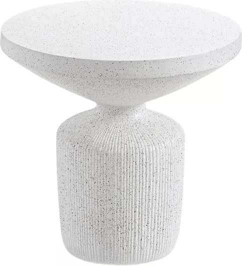Okrúhly konferenčný stolík Sintro 54 cm - biele terrazzo
