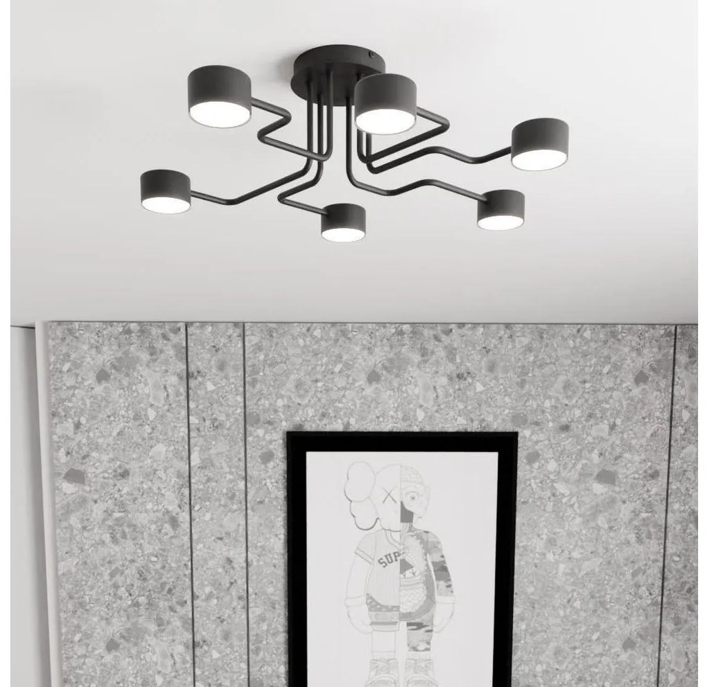 Luster na tyči KURAGE 6xGX53/12W/230V čierna