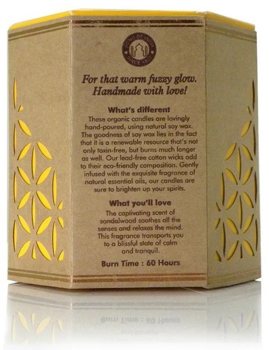 Prírodná vonná sójová sviečka 200g v jantárovom skle, Mysore Chandan - Sandalwood
