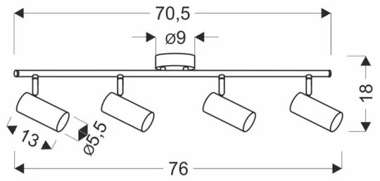 Bodové svietidlo COLLY 4xGU10/15W/230V zlatá