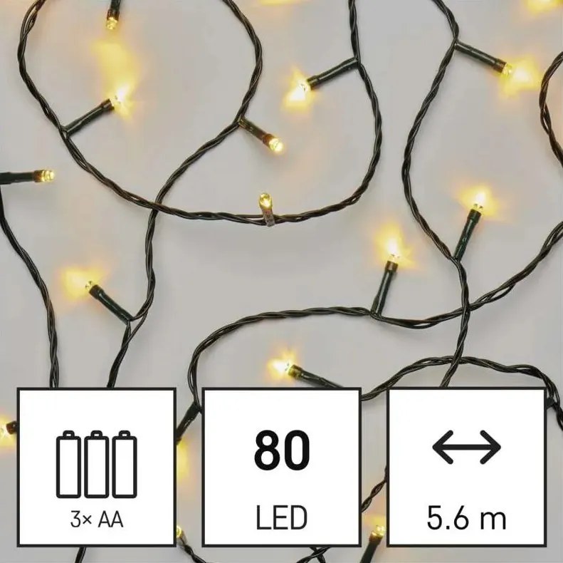 Vianočná reťaz LED 5,6 m, teplá biela