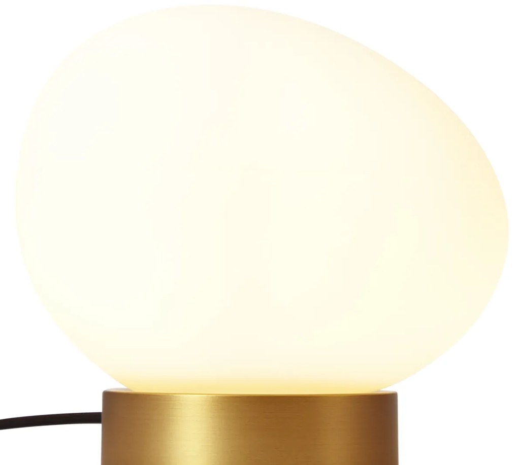 Dizajnová stolná lampa mosadzná s opálovým sklom - Sally