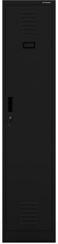 Dvojkomorová pracovná skrinka na oblečenie čierna, 400x1800x500 mm: KACPER 1 Plus