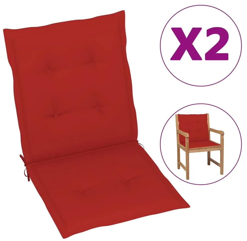 vidaXL Podložky na záhradné stoličky 2 ks červené 100x50x3 cm