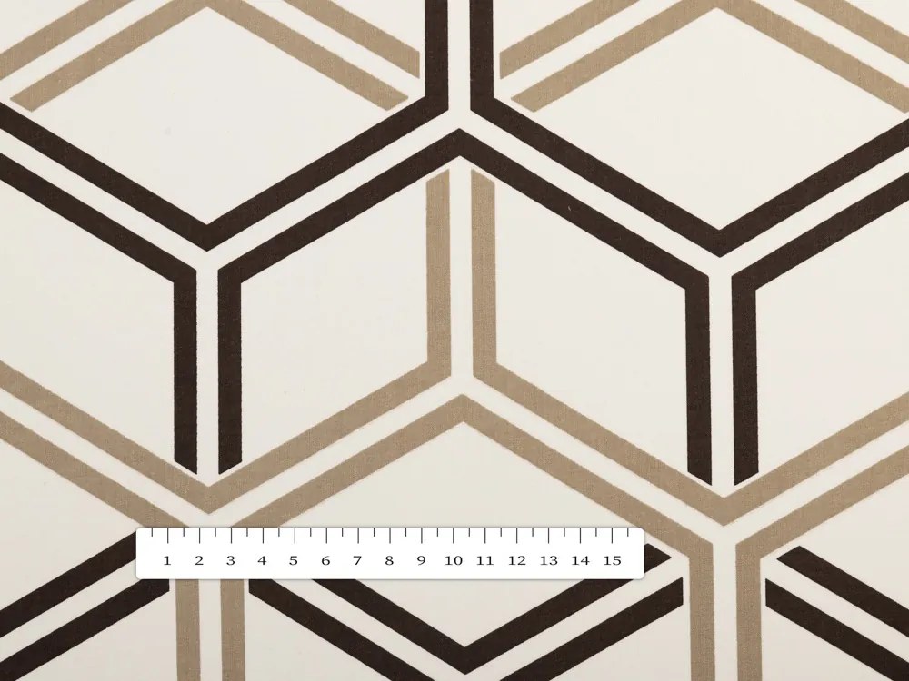 Biante Bavlnené prestieranie na stôl Sandra SA-558 Hnedé hexagóny na krémovom 30x40 cm