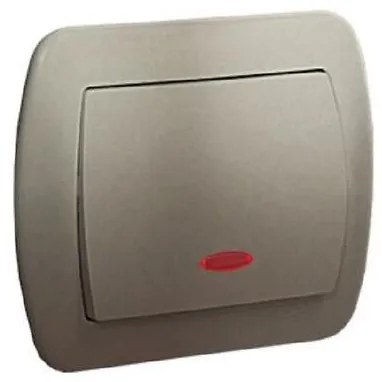 Jednoduchý vypínač s podsvietením AW1, satén