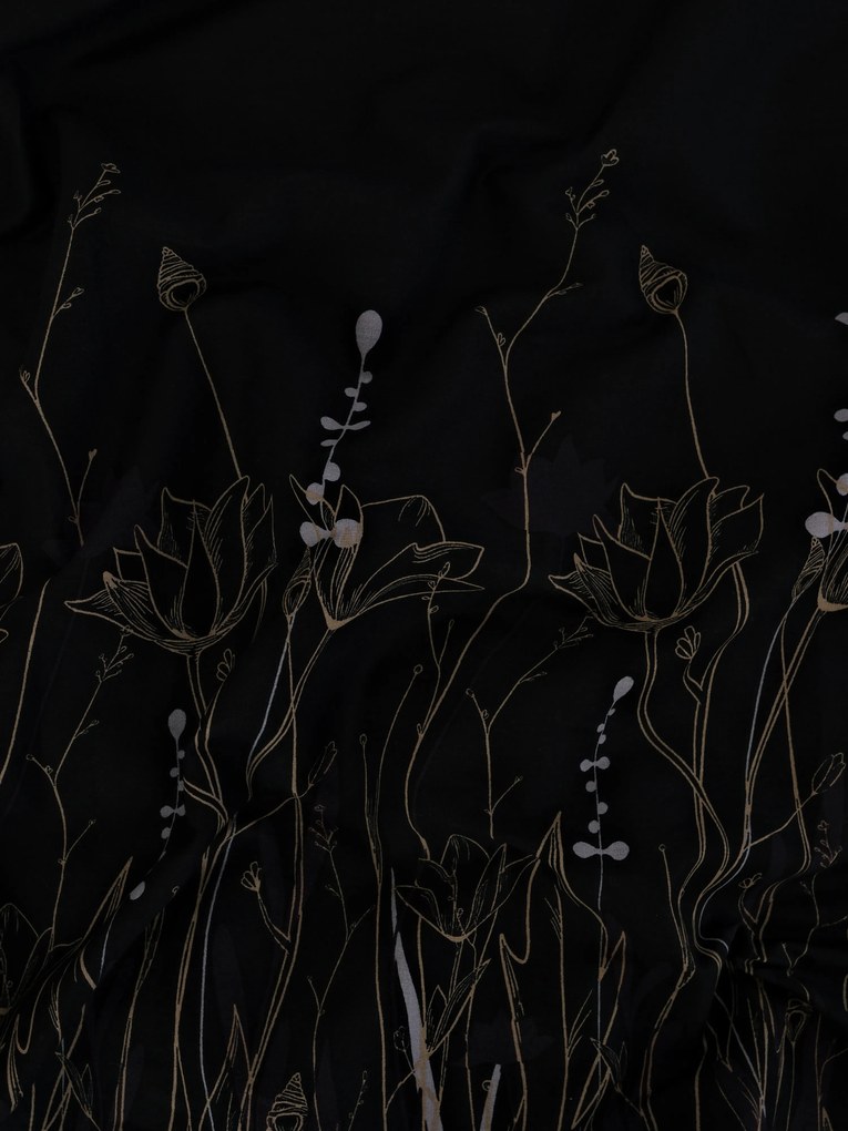 Bavlnené obliečky Renforcé - Aneta čierna 140 × 200 cm, 70 x 90 cm