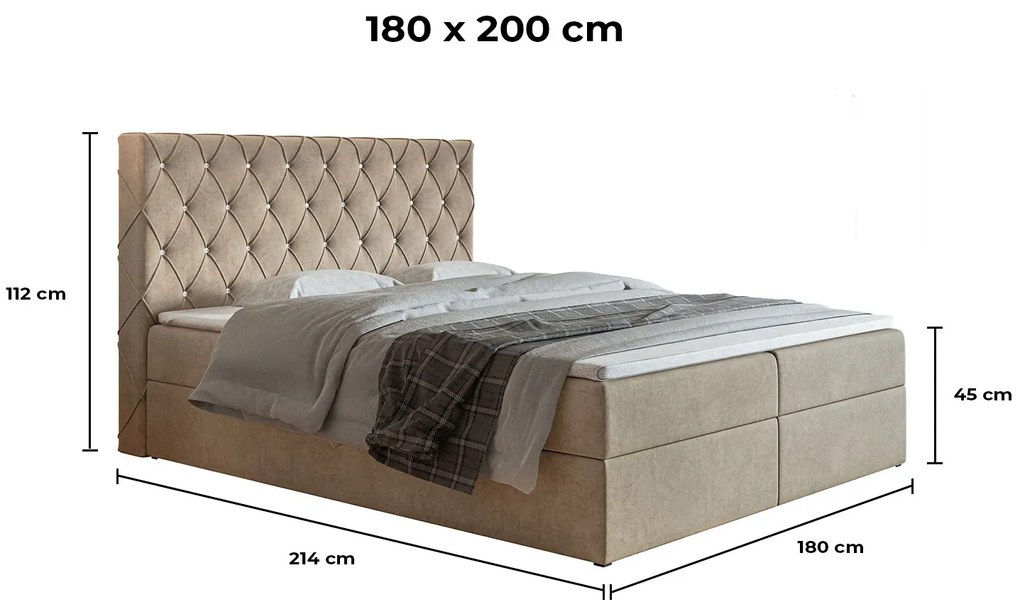 PROXIMA.store - Kontinentálna boxspring posteľ MILLA ROZMER: 120 x 200 cm, TYP MATRACA: BONELLOVÉ PRUŽINY, VRCHNÝ MATRAC (TOPPER): BEZ TOPPERU