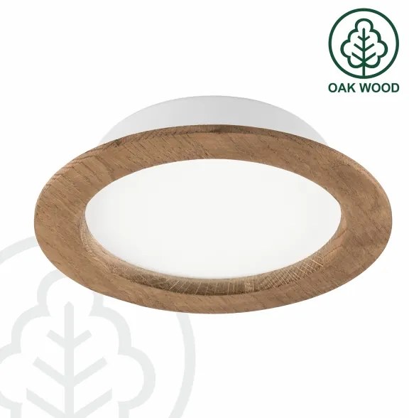 LED podhľadové svietidlo WOODY SPOT LED/16,5W/230V 4000K orech Ø18,5 cm