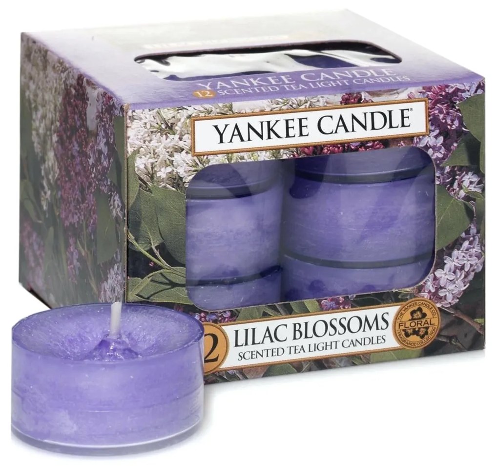 Yankee Candle fialové vonné čajové sviečky Dried Lavender & Oak