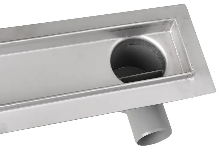 Aqualine Aqualine, PAVINO podlahový žľab z nerezové oceli s roštom na dlaždice, L-760, DN50, 2710-80
