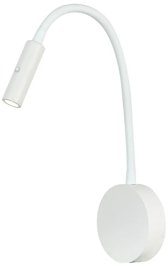 Biele nástenné svietidlo SULION Leo, výška 53 cm