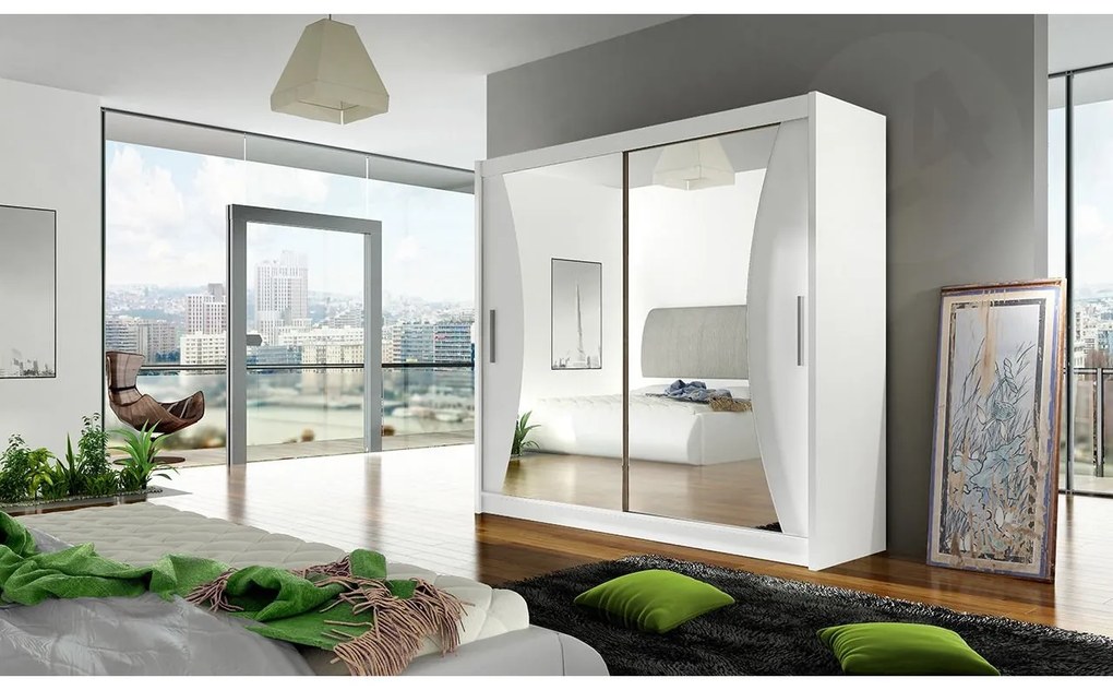 Šatníková skriňa London V, Farby: sonoma, Osvetlenie: osvetlenie LED RGB - farebné
