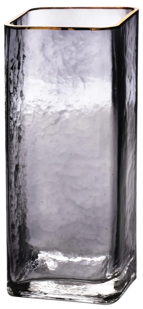 Skleněná váza Serenite 10x10x24,5 cm kouřové sklo