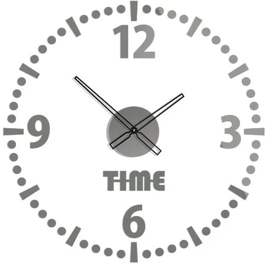 Nástenné samolepiace hodiny Roundy 78 cm sivé