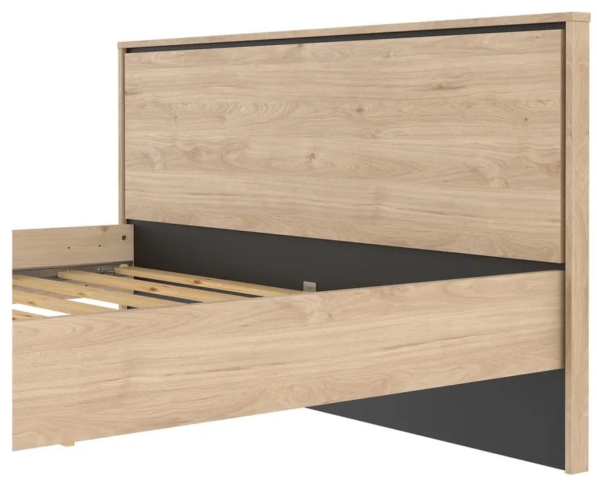 Dvojlôžková posteľ v dekore duba s roštom 160x200 cm v prírodnej farbe Ry – Tvilum