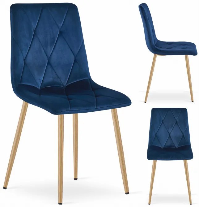 Jedálenská stolička LIBRA zamatová granátová / drevené nohy